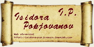 Isidora Popjovanov vizit kartica